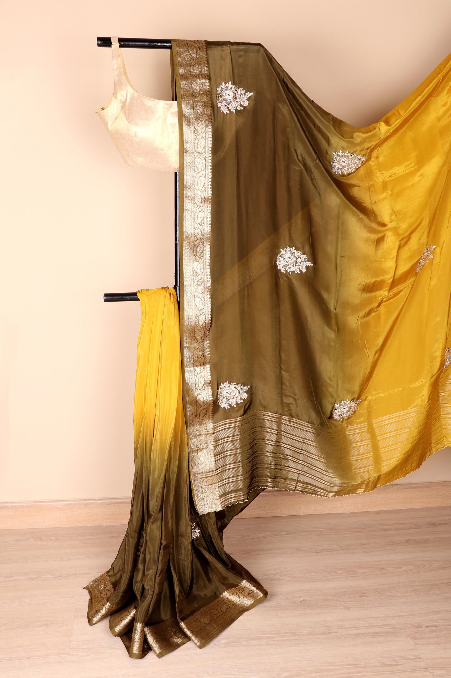 Haldi Mehendi Ombre Silk Saree - 752