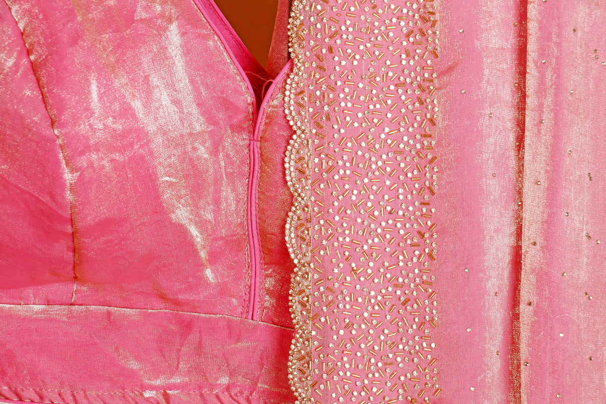 Gulaabi Kanchan Sitara Saree - 916