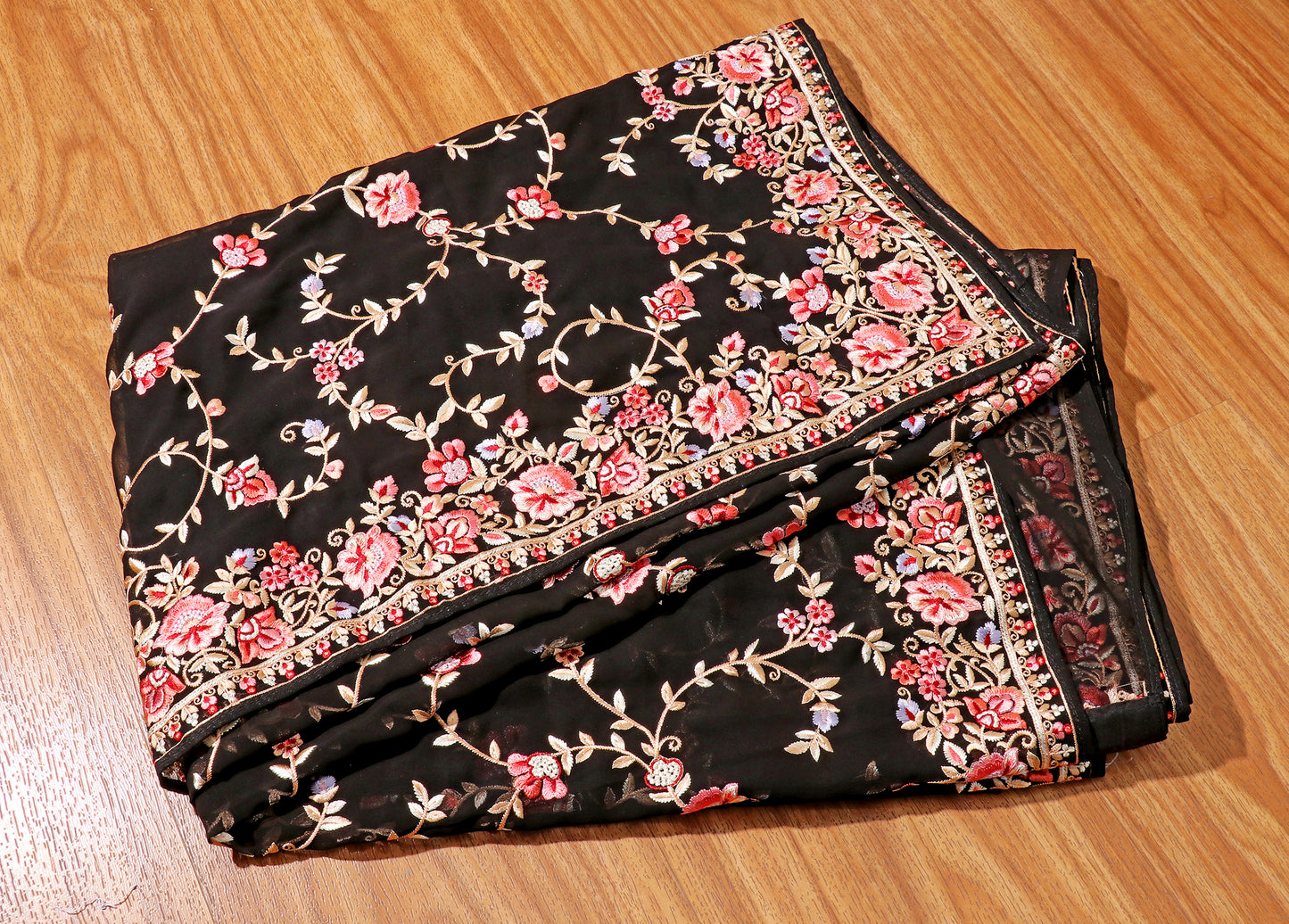 Noor-e-Nazakat Sunehri Phool Parsi Gara Saree 549