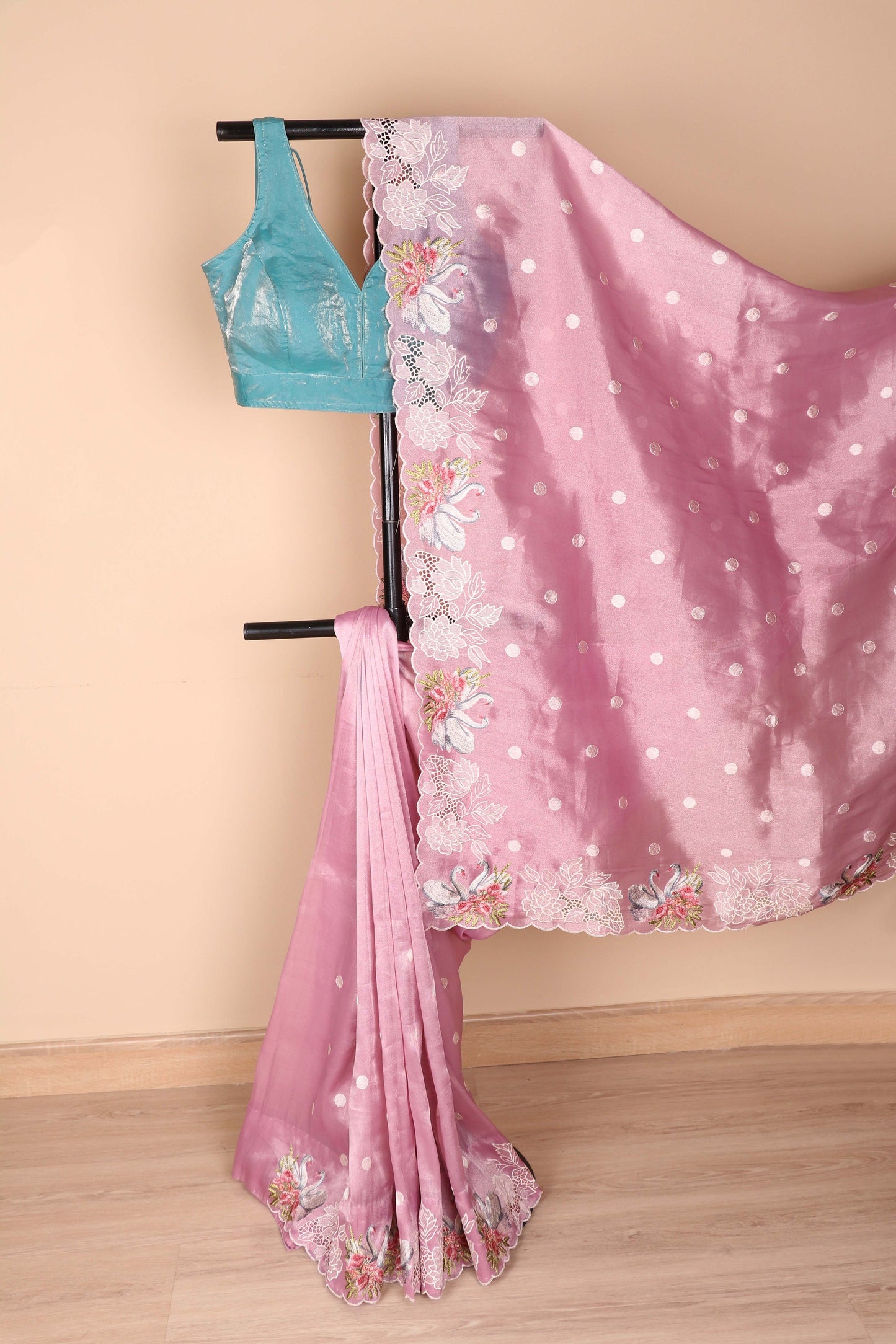 Gulaabi Pakshi Soft Organza Saree - 768