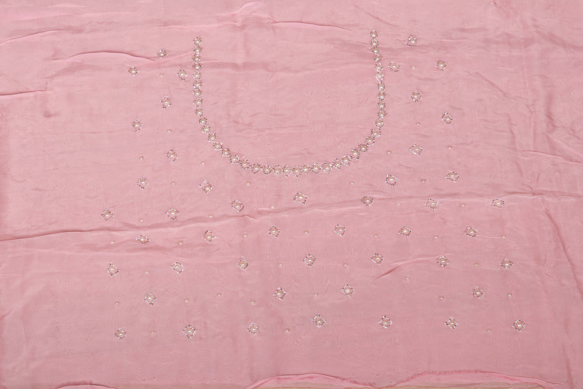 Gulaabi Moti Glass Chiffon Saree - 932