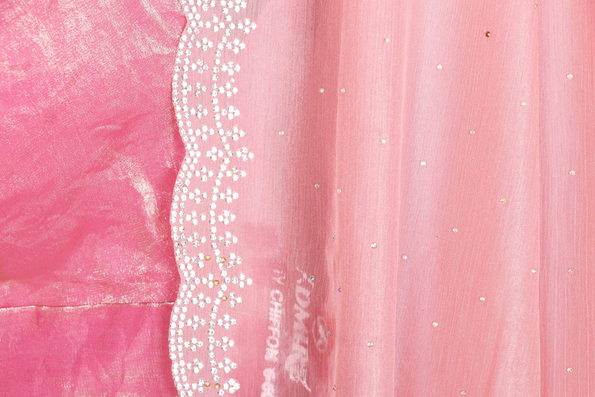 Gulabi Lace Chiffon Saree - 943