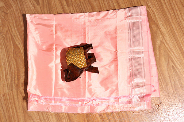 Blush Bloom – Authentic Yeola Paithani in Pastel Pink (New 317-R-312) (Need to find blouse piece)