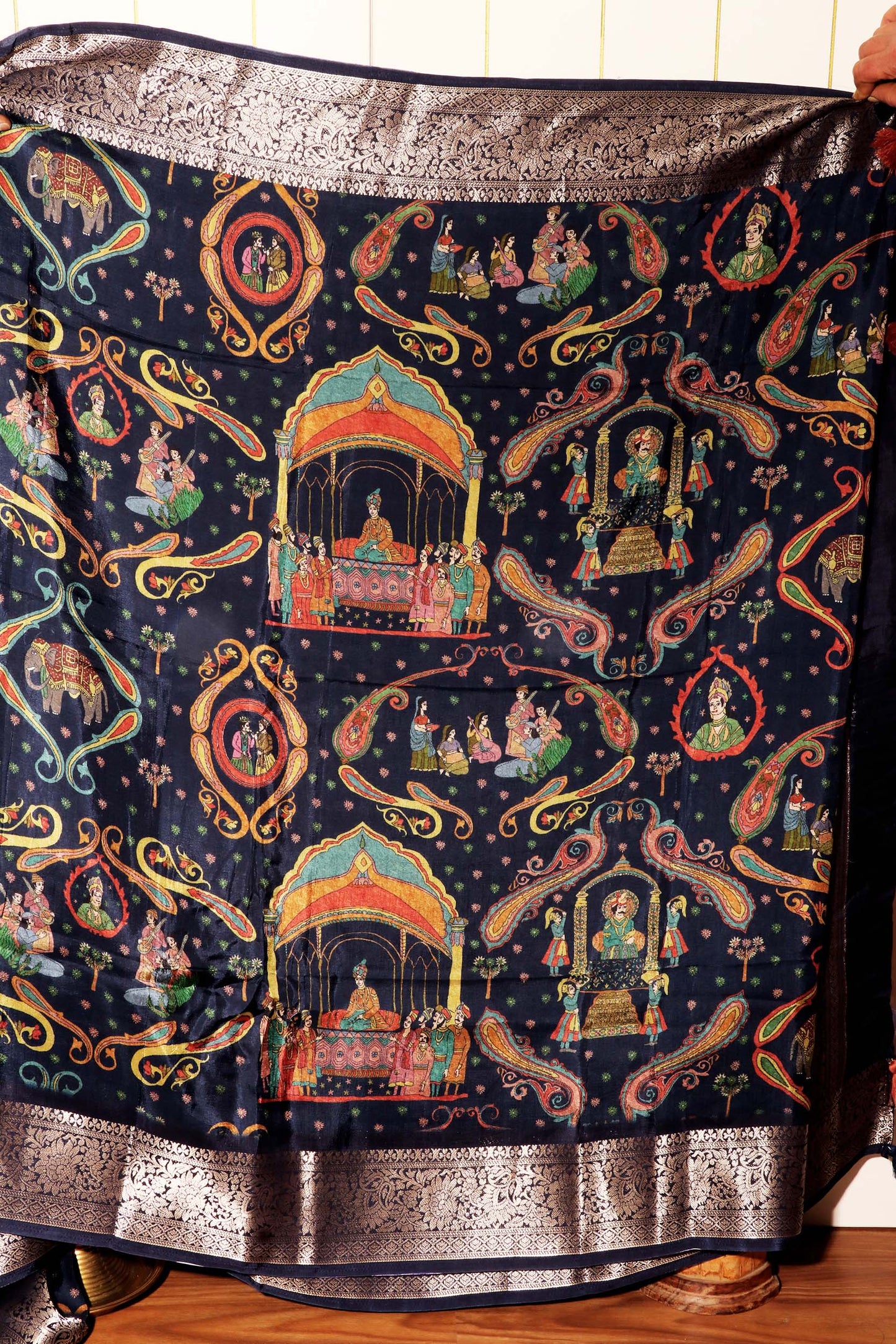 Royal Legacy – Mughal Darbar Tussar Silk Saree 029