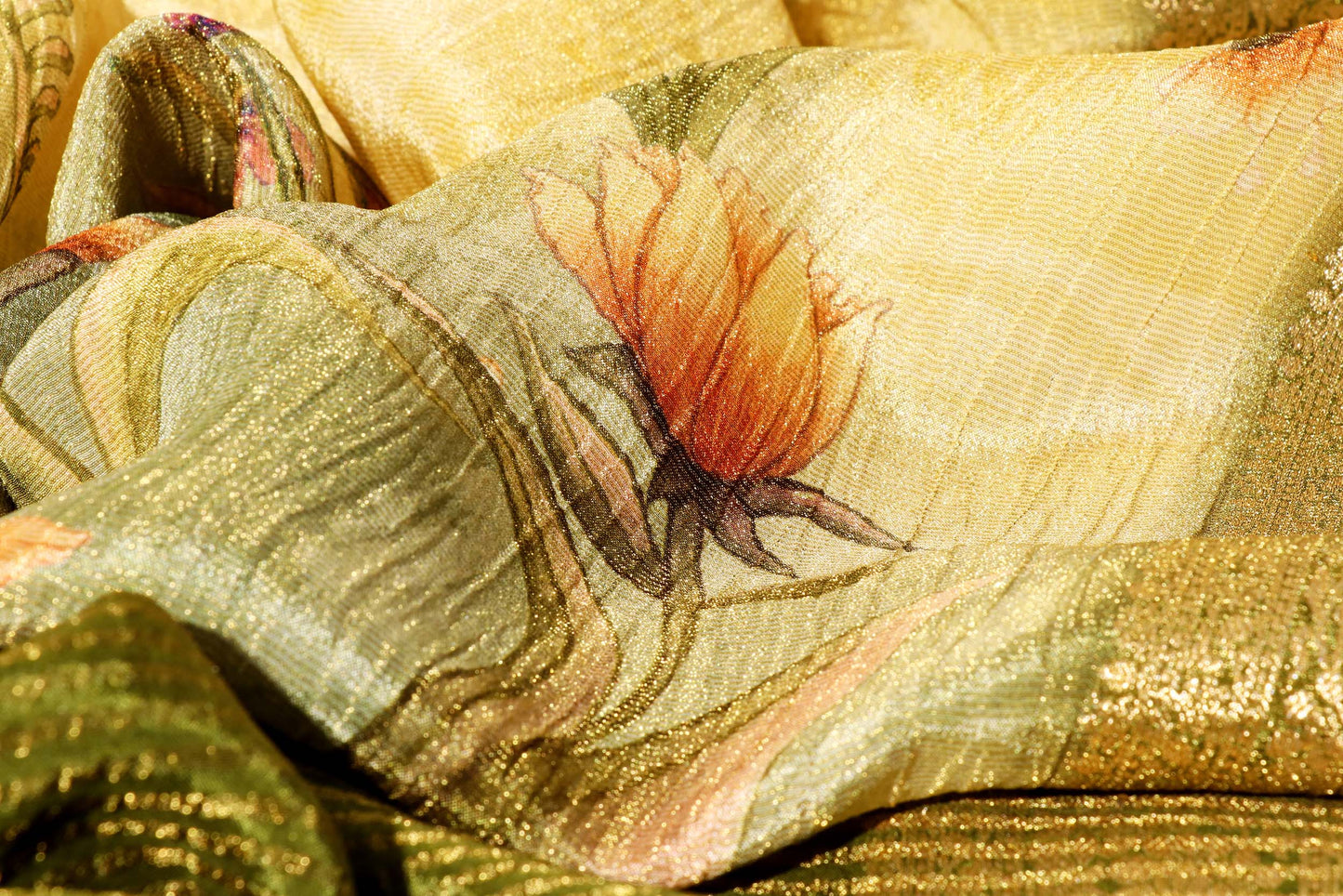 Golden Meadow – Crushed Digital Print Saree 039