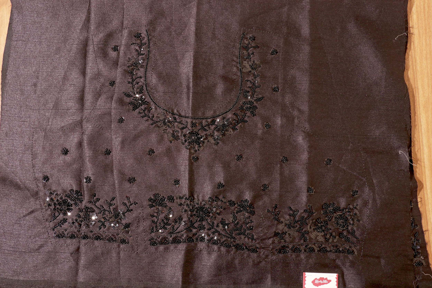 Midnight Elegance – Soft Satin Organza Saree 046