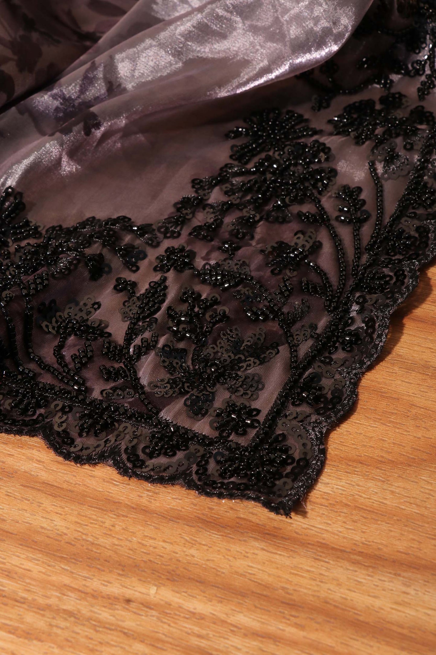 Midnight Elegance – Soft Satin Organza Saree 046