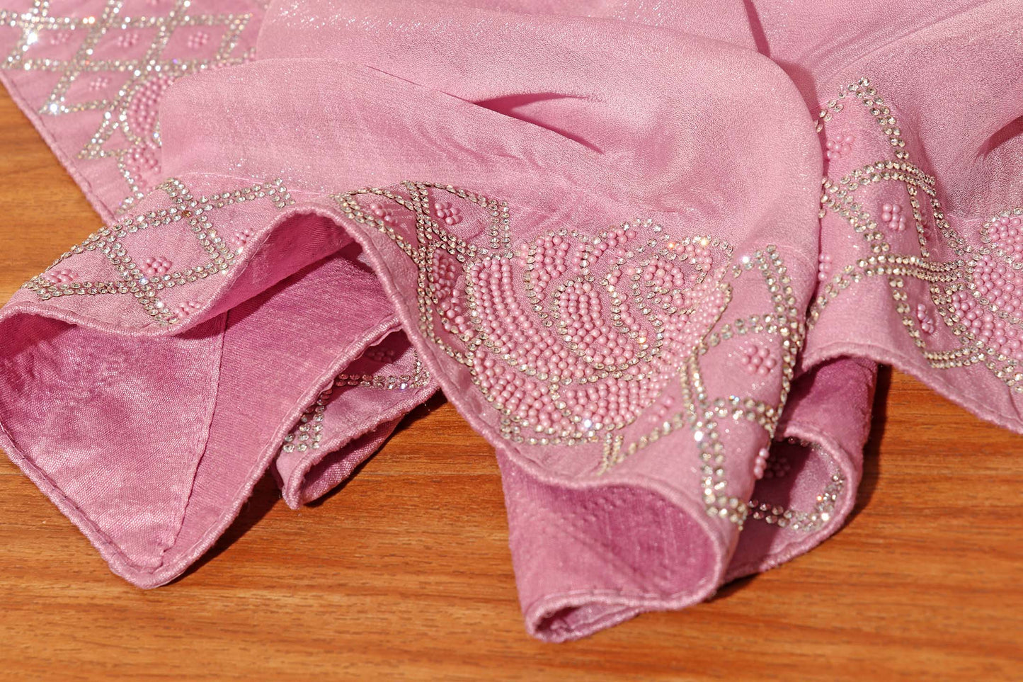 Elegant Mauve Shimmer Chiffon Saree 101