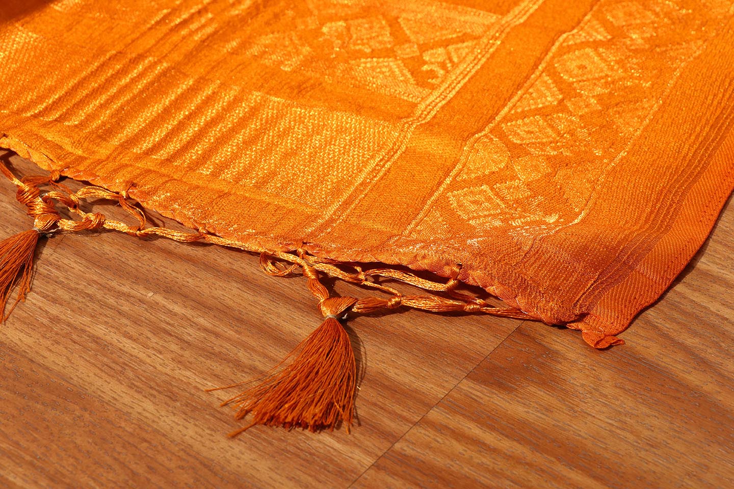 Kosiya Kanjivaram Fusion Saree in Beige & Mustard 075