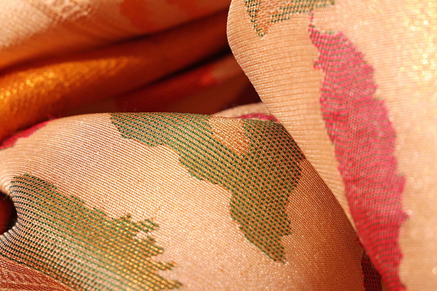 Kosiya Kanjivaram Fusion Saree in Beige & Mustard 075