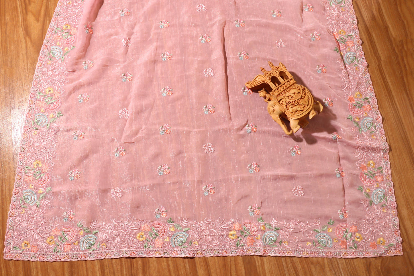 Blush Bloom Chiffon Tissue Saree 081