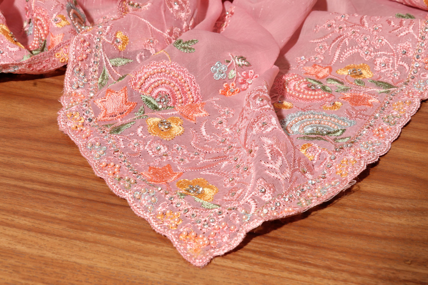 Blush Bloom Chiffon Tissue Saree 081