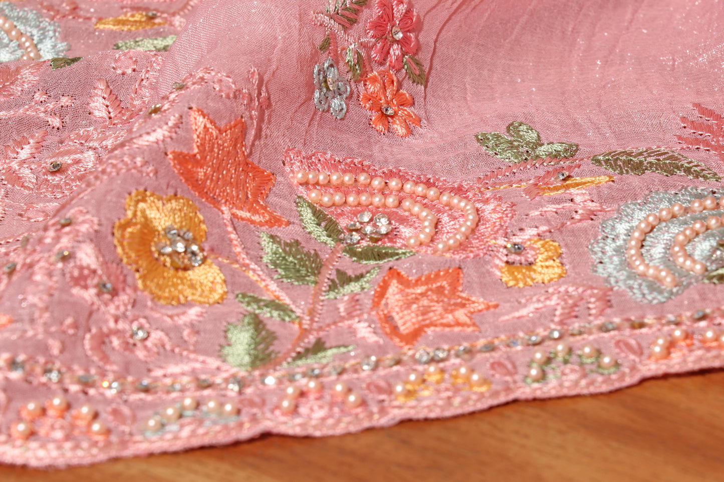 Blush Bloom Chiffon Tissue Saree 081