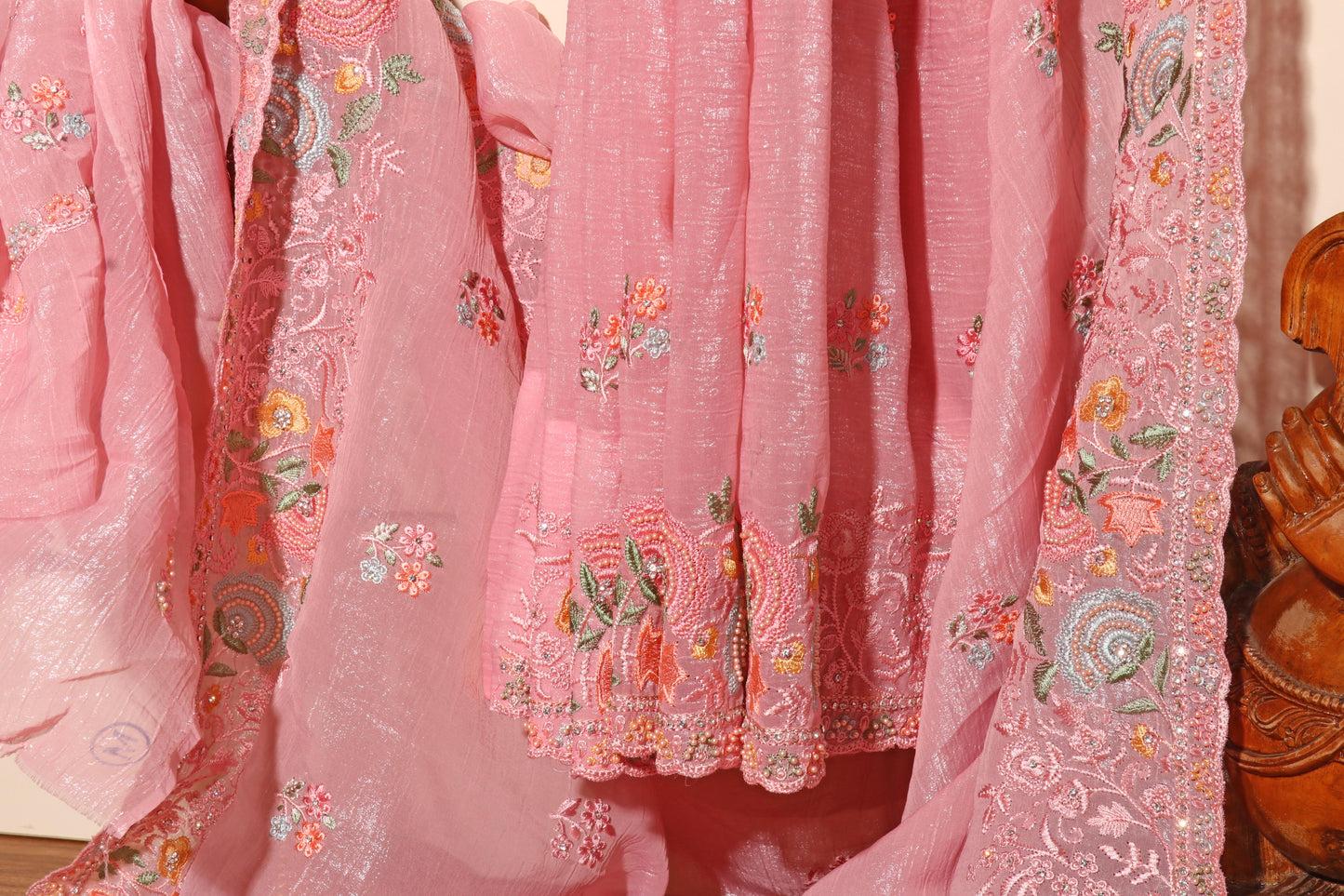 Blush Bloom Chiffon Tissue Saree 081