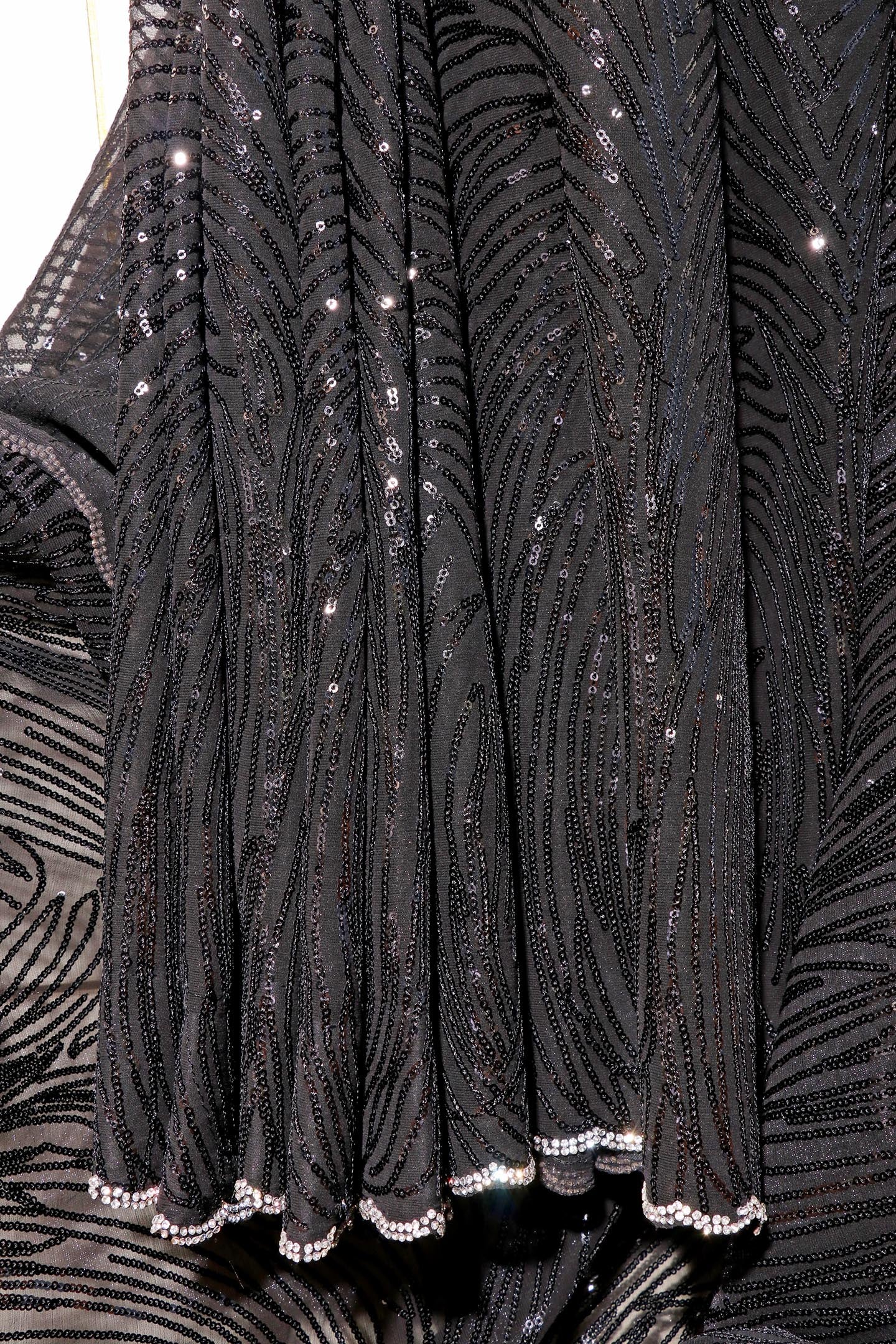 Noor – Black Sequin Georgette Saree with Crystal Border 133