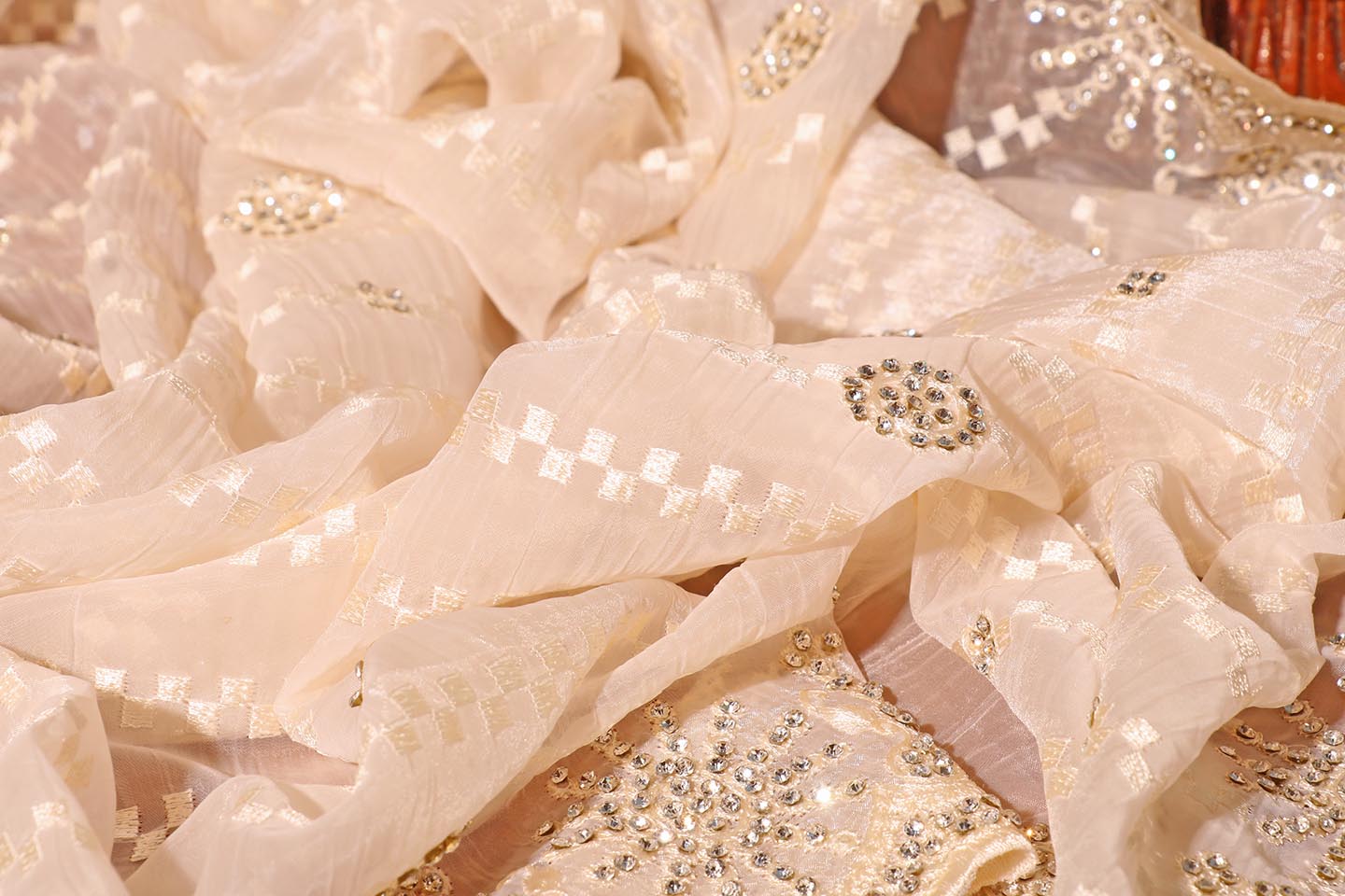 Amarya - A Marble Chiffon Saree with Swarovski Crystals 148