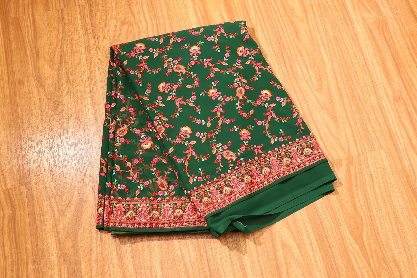 Gulrukh - A Kashmiri Embroidered Georgette Saree 156