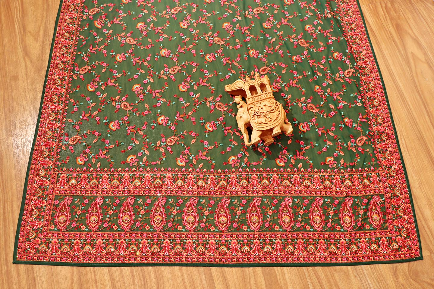 Gulrukh - A Kashmiri Embroidered Georgette Saree 156