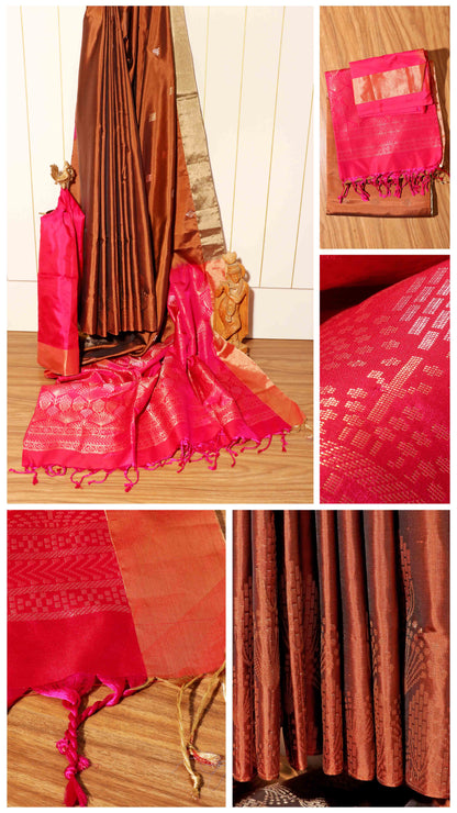 Copper Luxe – Pure Kanjivaram Silk Saree 042