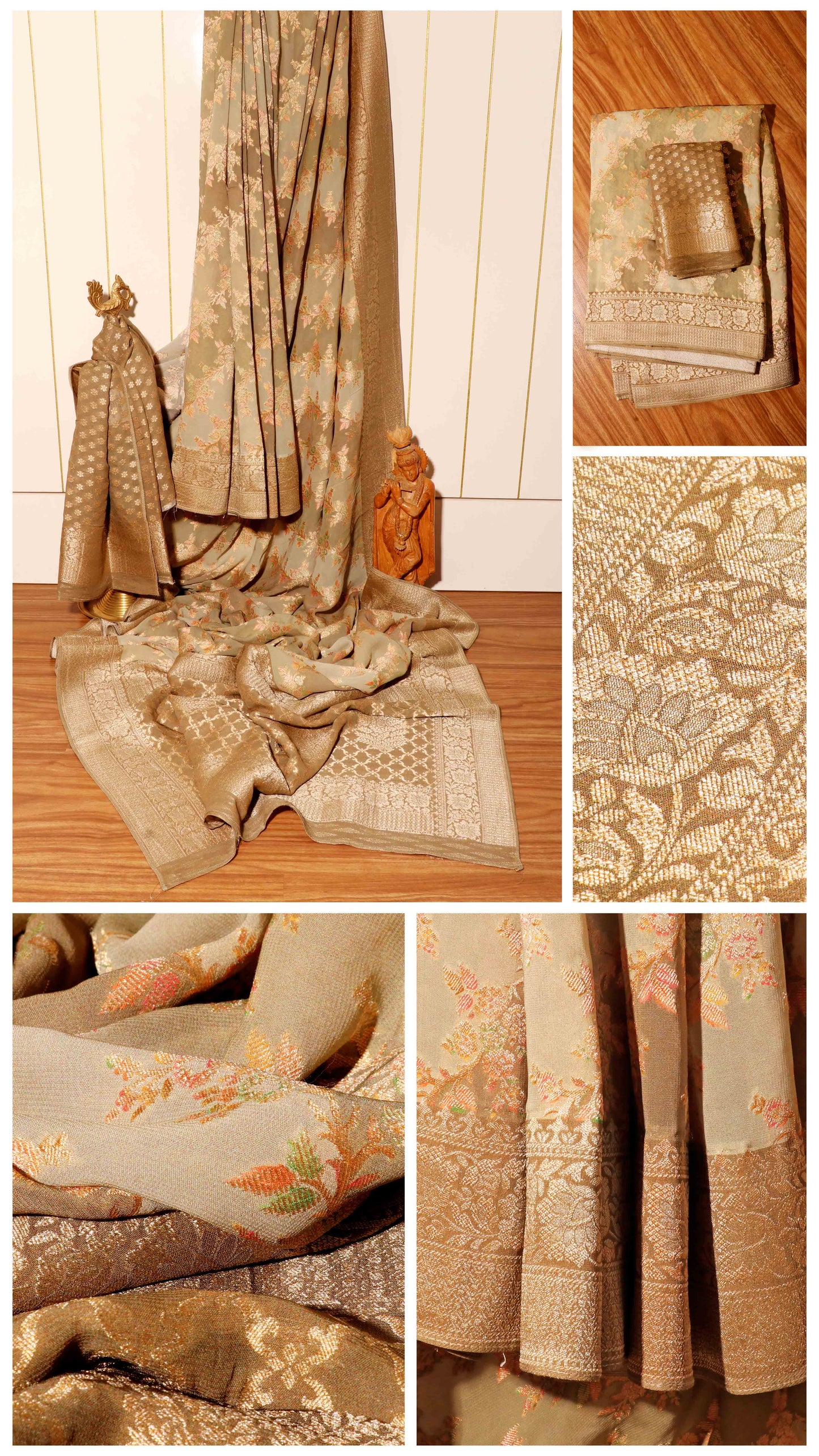 Golden Mirage – 4D Dyed Banarasi Silk Saree 043