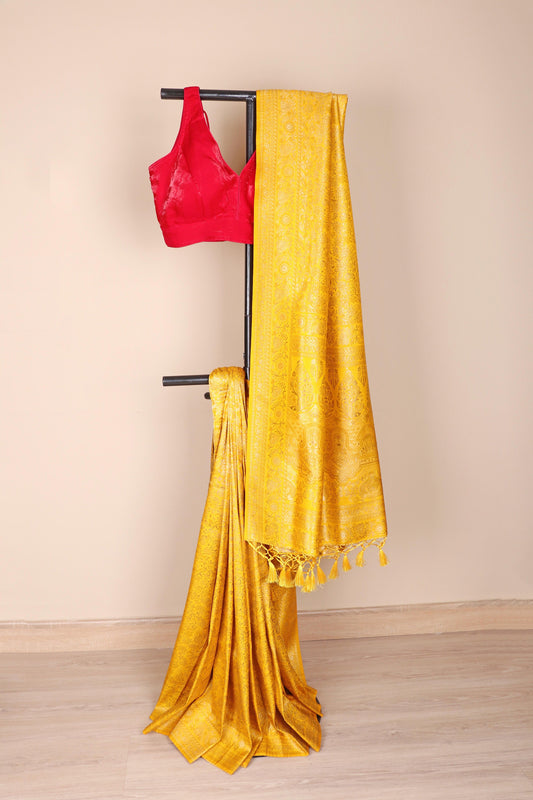 Suvarna Haldi Banarasi Brocade Silk Saree