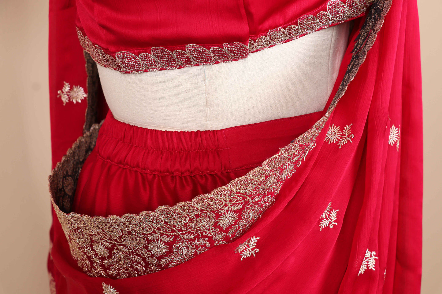 Kumkum Rajat Buti Satin Silk Saree