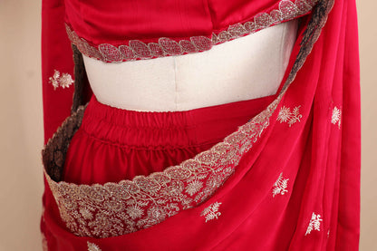 Kumkum Rajat Buti Satin Silk Saree