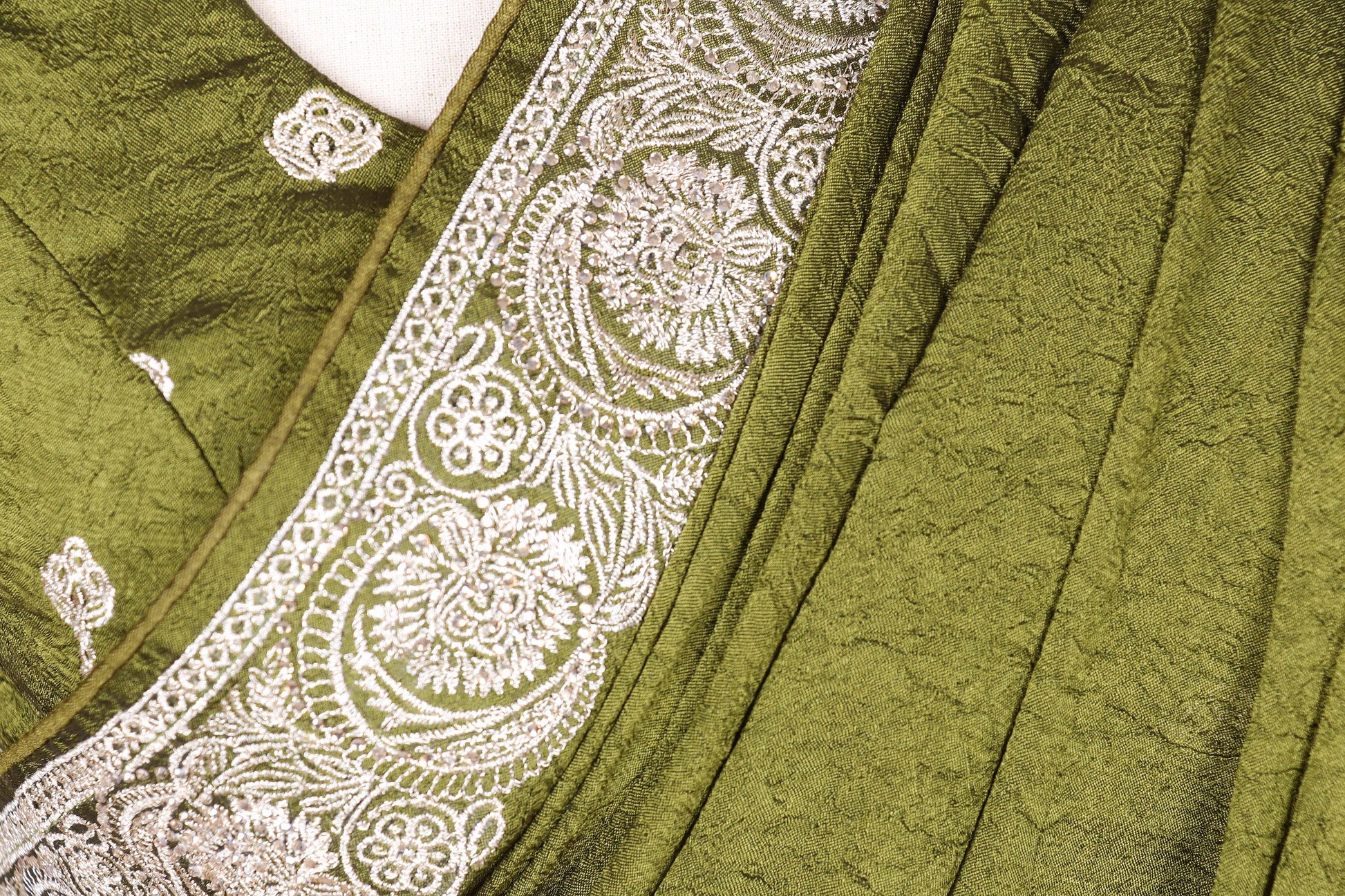 Vana Rajat Zari Border Raw Silk Saree