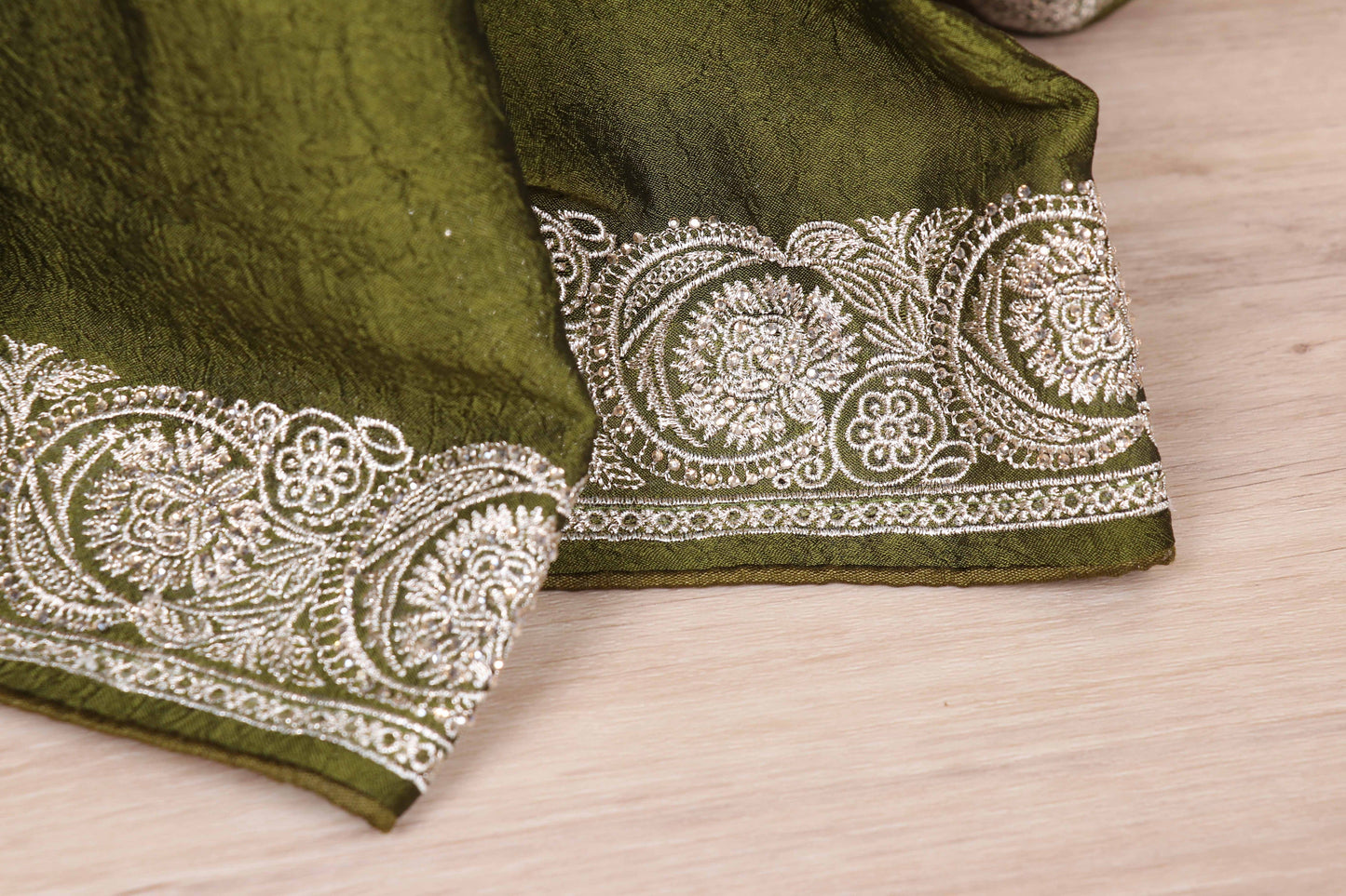 Vana Rajat Zari Border Raw Silk Saree