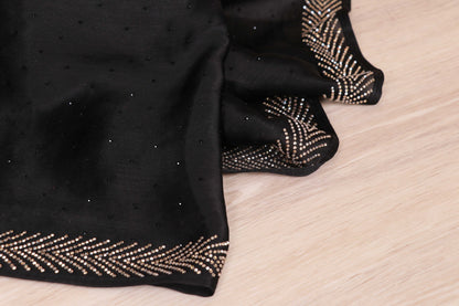 Kali Ratna Herringbone Border Satin Saree