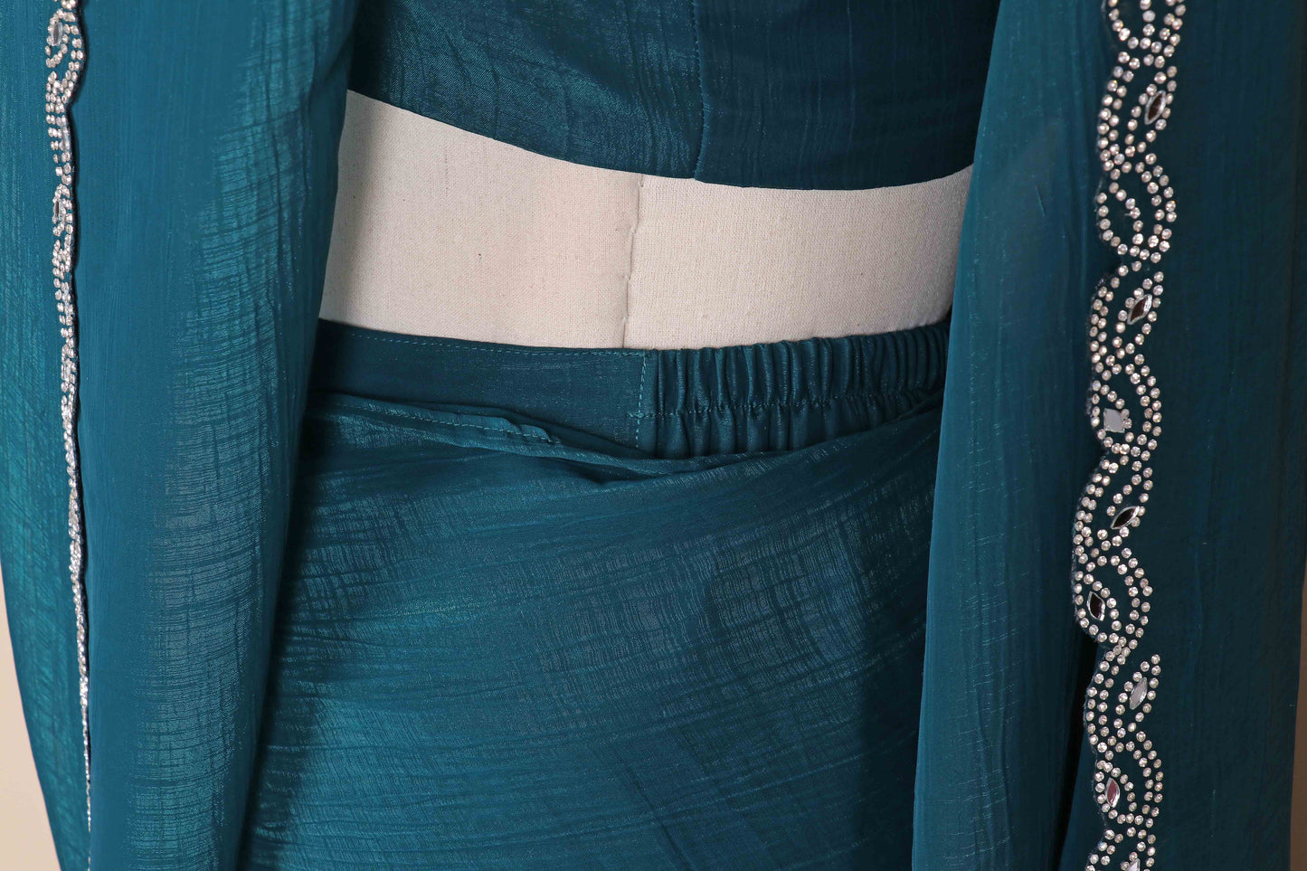 Mayur Veni Crystal Border Chiffon Saree