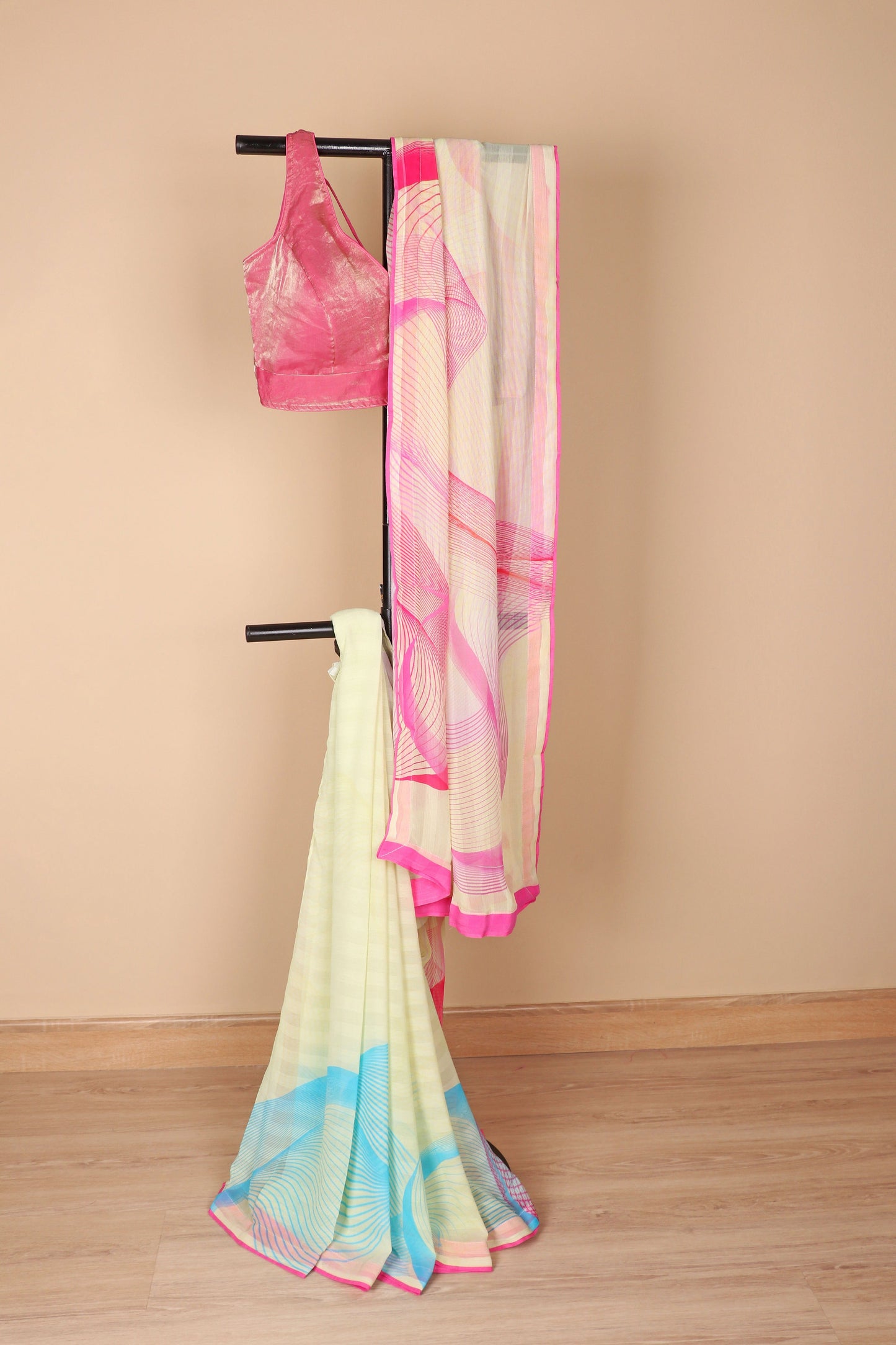 Gulaabi Lehar Saree - 708