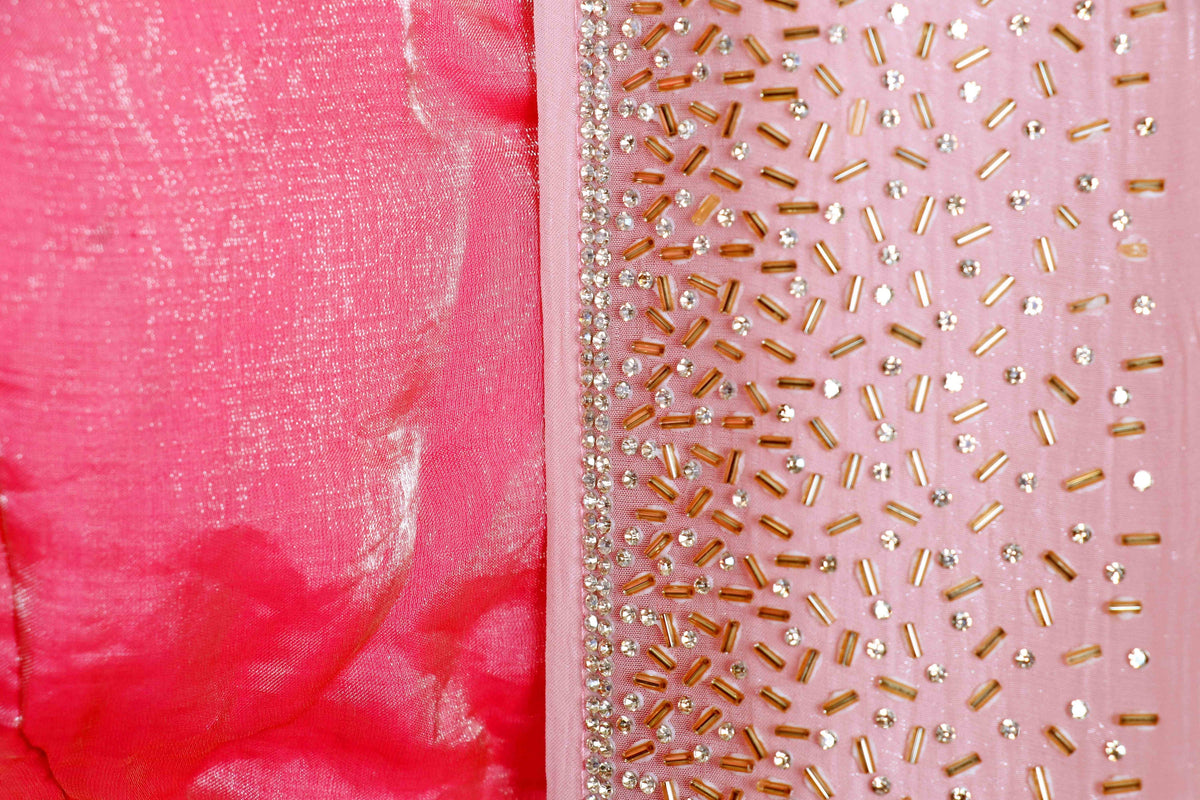 Praval Gulaabi Sitara Saree - 903