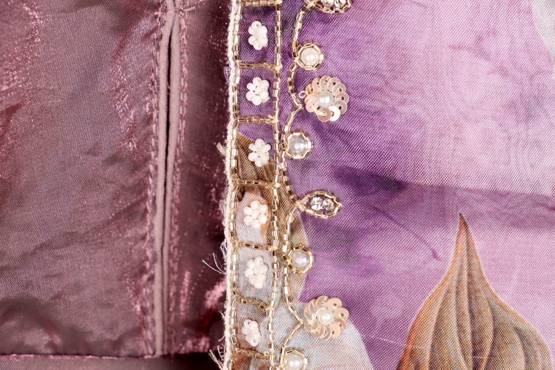 Bahar Lilac Floral Print Saree - 748