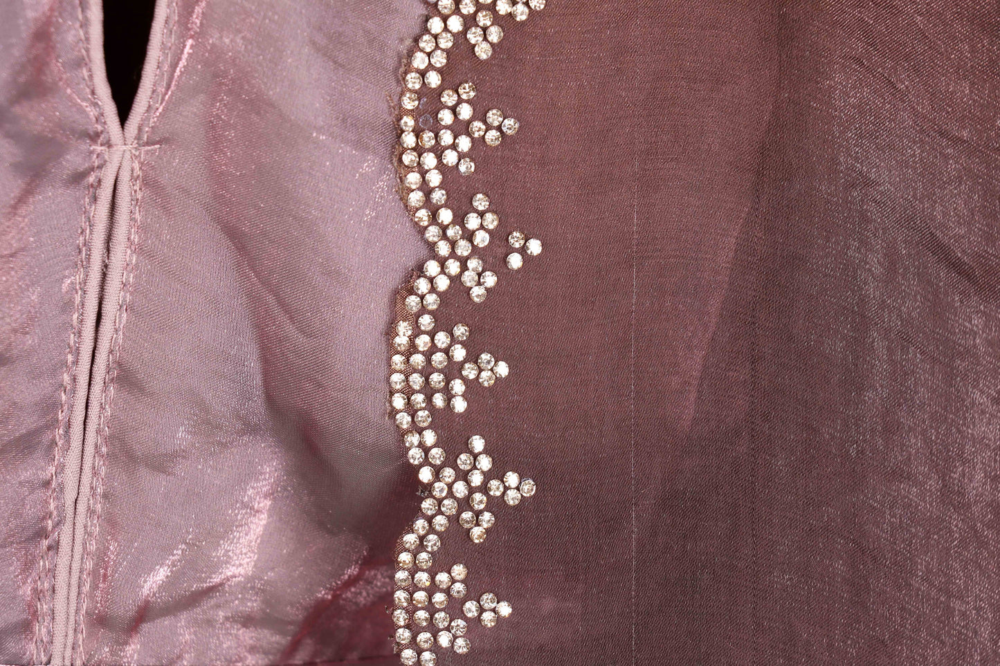 Gulab Hira Crystal Border Tissue Saree - 749