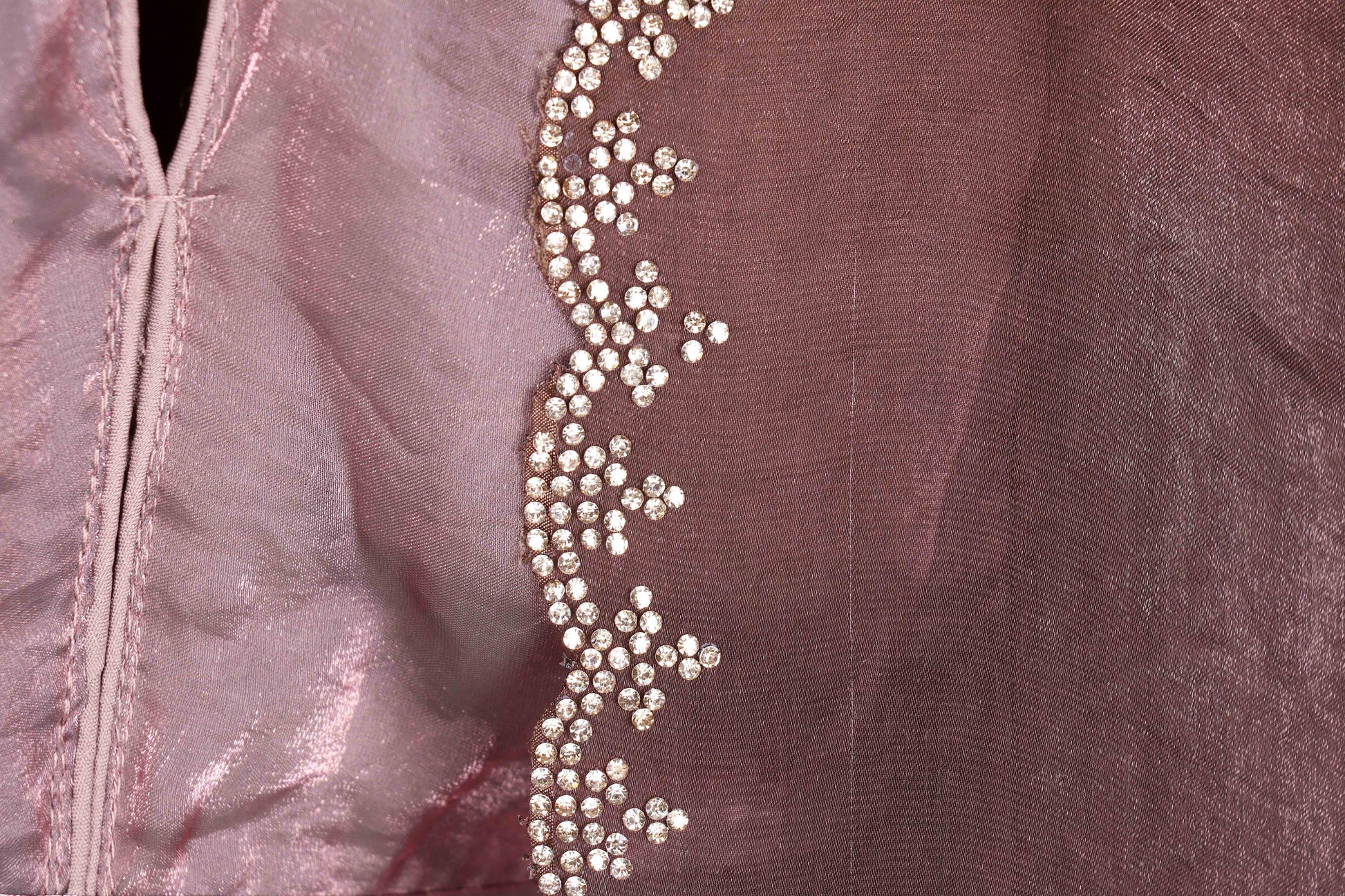 Gulab Hira Crystal Border Tissue Saree - 749