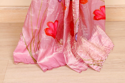 Gulaabi Vividh Pushpa Saree - 910