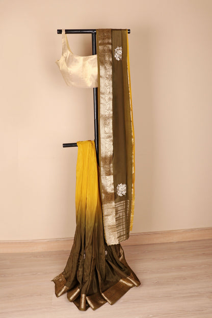 Haldi Mehendi Ombre Silk Saree - 752