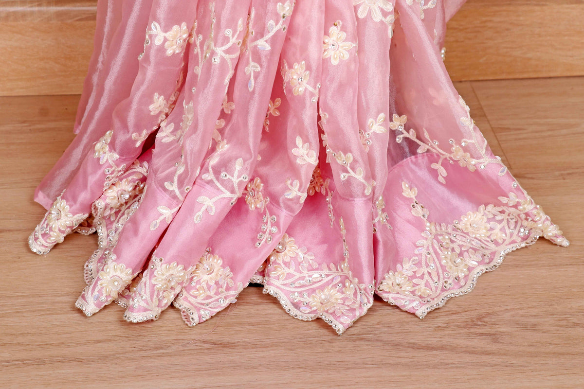 Gulaabi Moti Saree - 911
