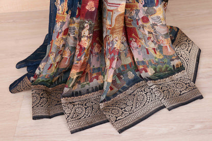 Neel Chitrakatha Banarasi Silk Saree