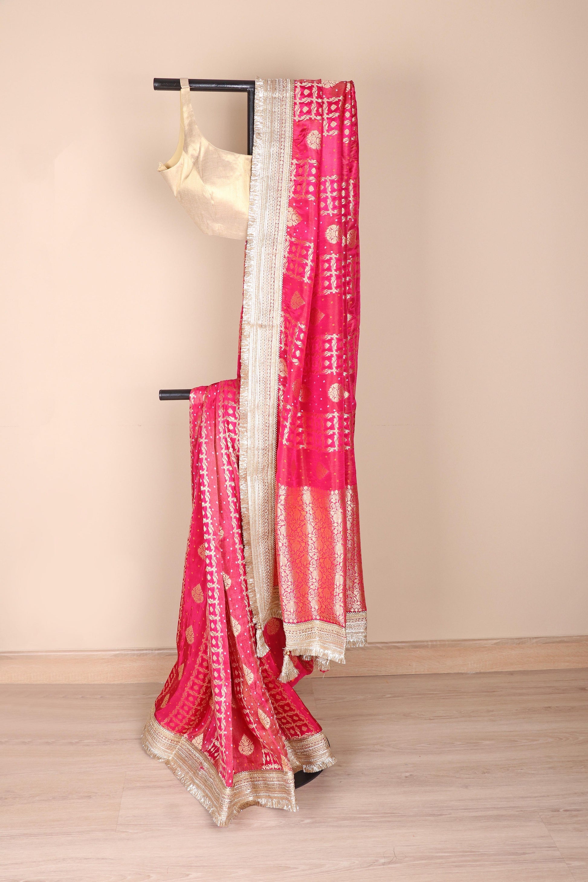 Rani Bandhej Banarasi Silk Saree - 754