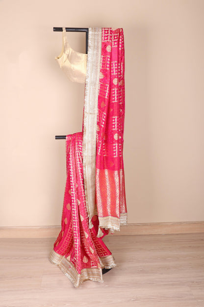 Rani Bandhej Banarasi Silk Saree - 754