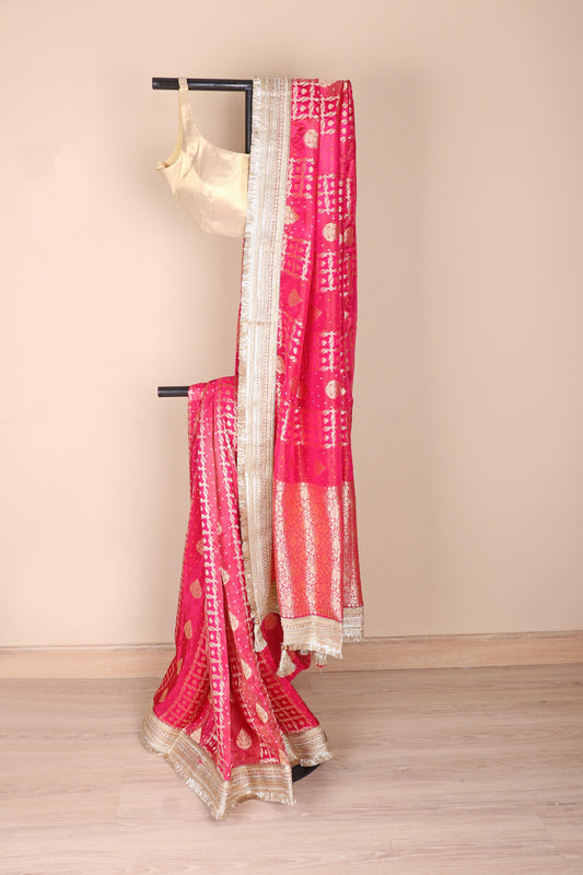 Rani Bandhej Banarasi Silk Saree - 754