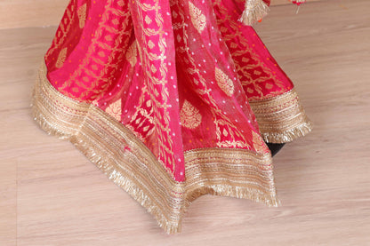Rani Bandhej Banarasi Silk Saree - 754