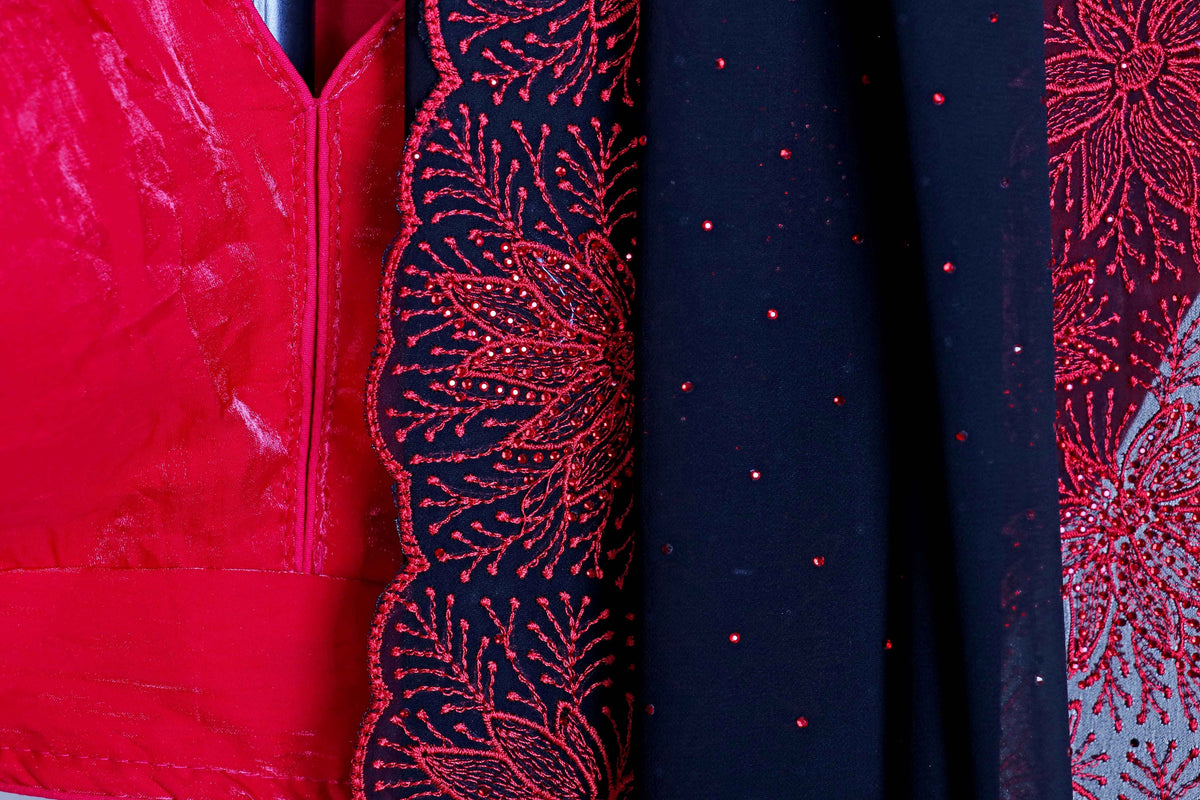Shyamal Laal Pushpa Saree - 913