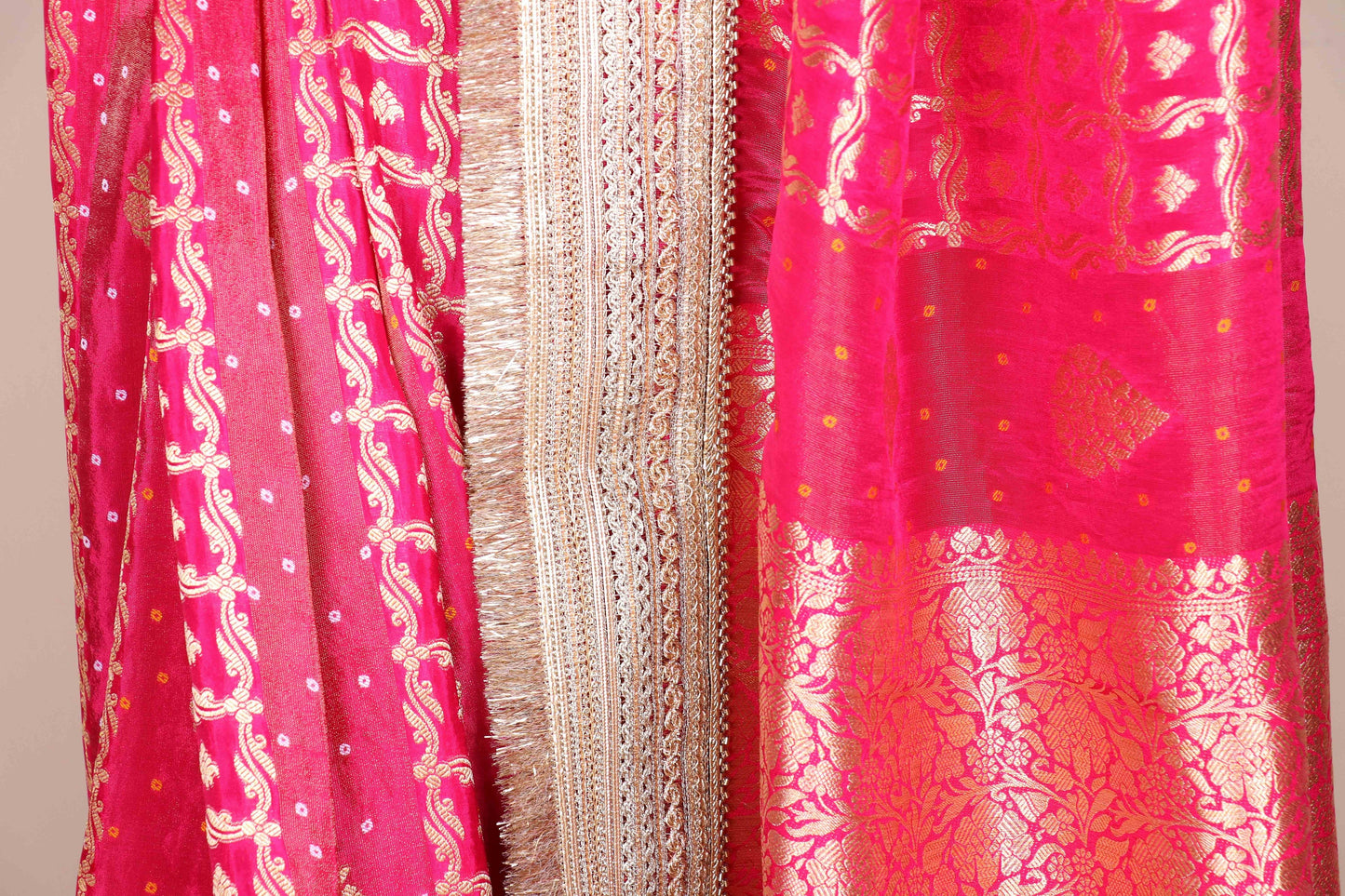 Rani Bandhej Banarasi Silk Saree