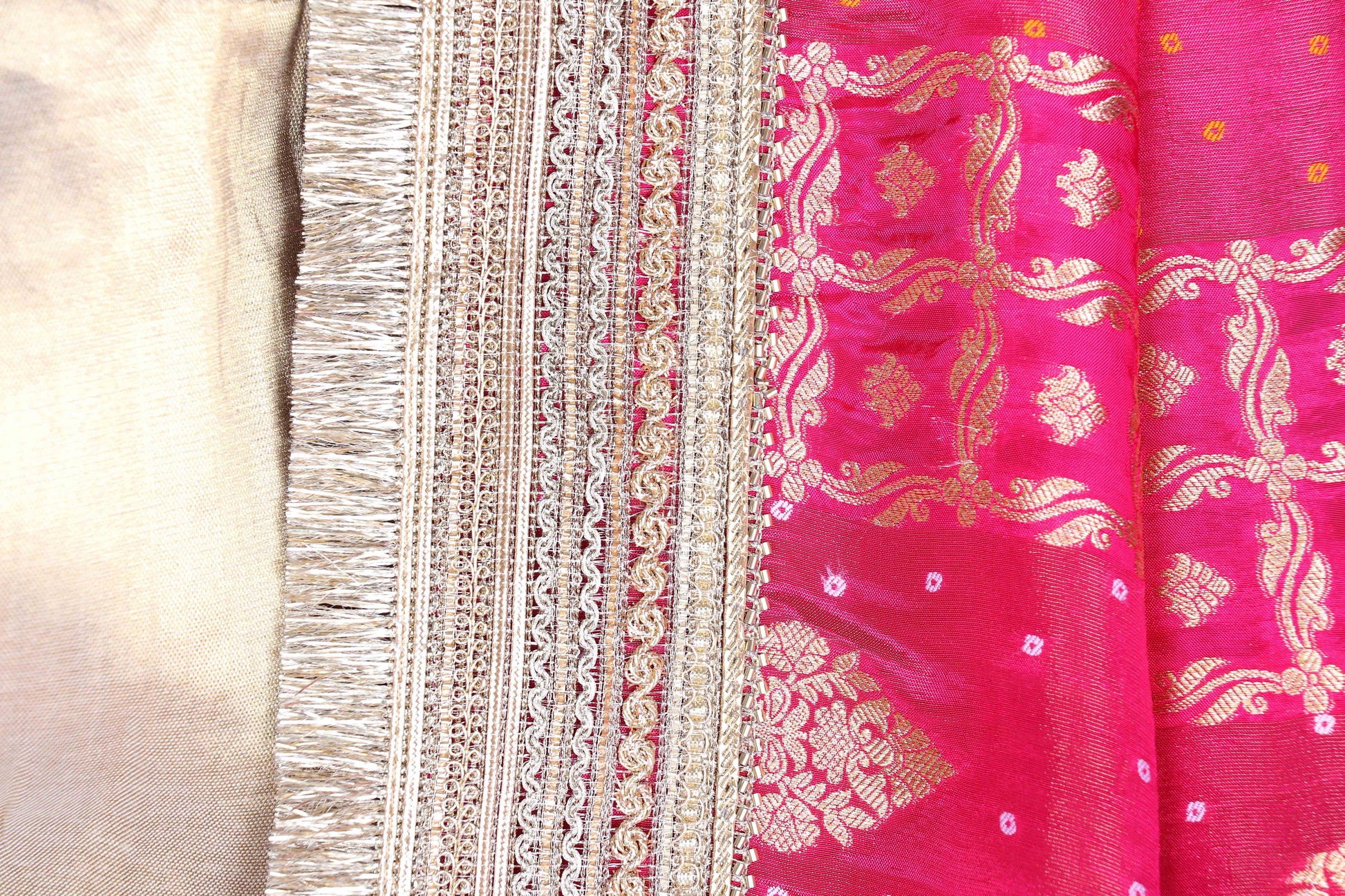 Rani Bandhej Banarasi Silk Saree