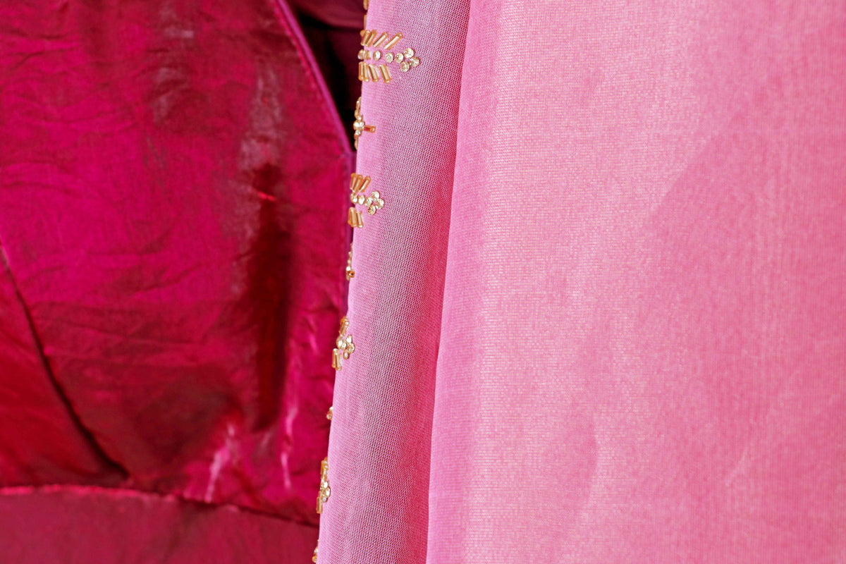 Gulaabi Zarduozi Saree - 914