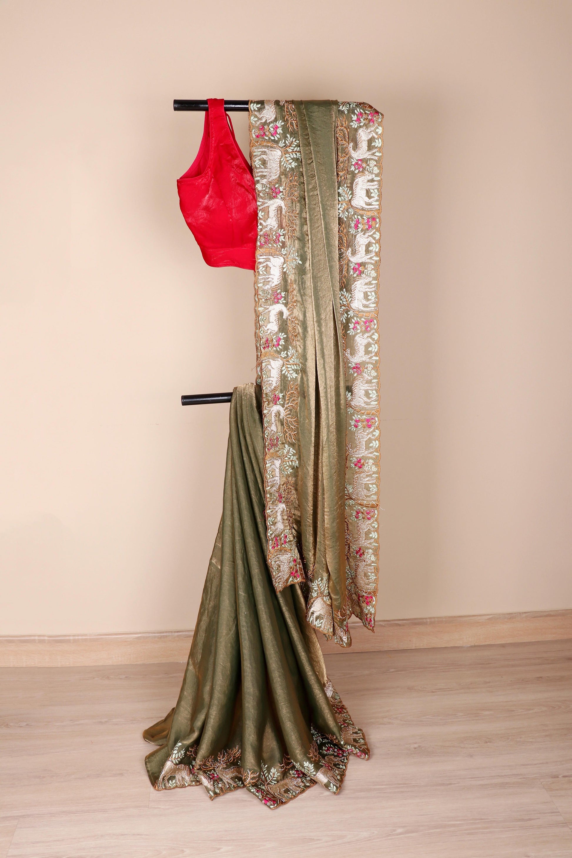 Vana Shringaar Embroidered Tissue Saree