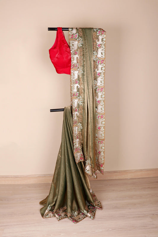 Vana Shringaar Embroidered Tissue Saree
